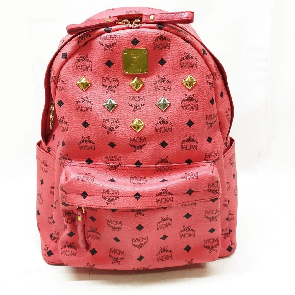 Authentic MCM BackPack Bag  Pink gold accents